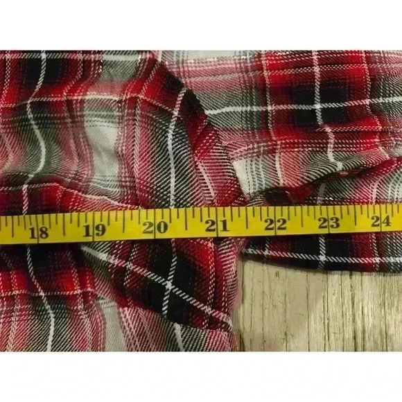 Jane And Delancey Women's 1X Red Plaid Balloon Sleeve Blouse Multicolor - Picture 8 of 11